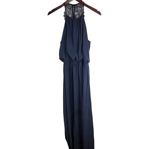 H&M Maxi Dress Halter Neck Back Lace size 4 color black
